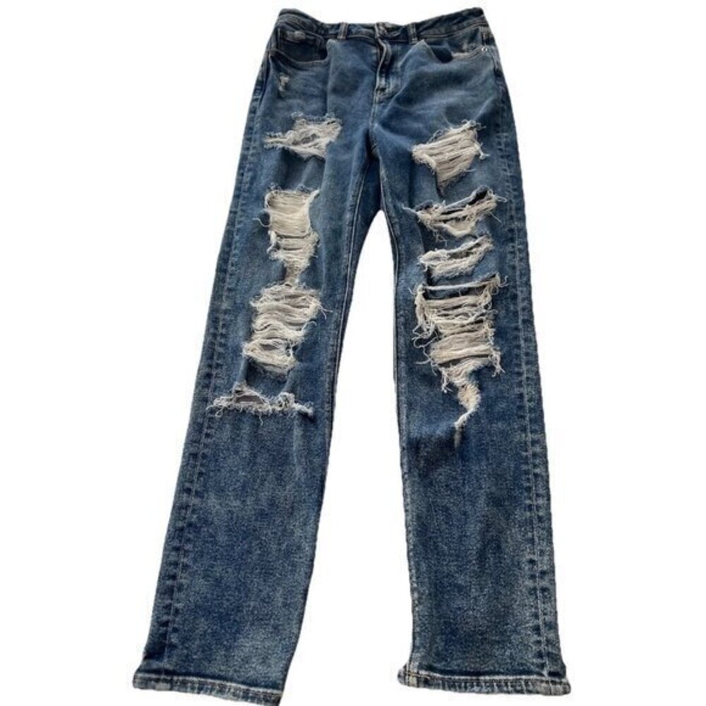 American Eagle Outfitters Mom Jeans Distressed Women's Sz 4 Denim Stretch